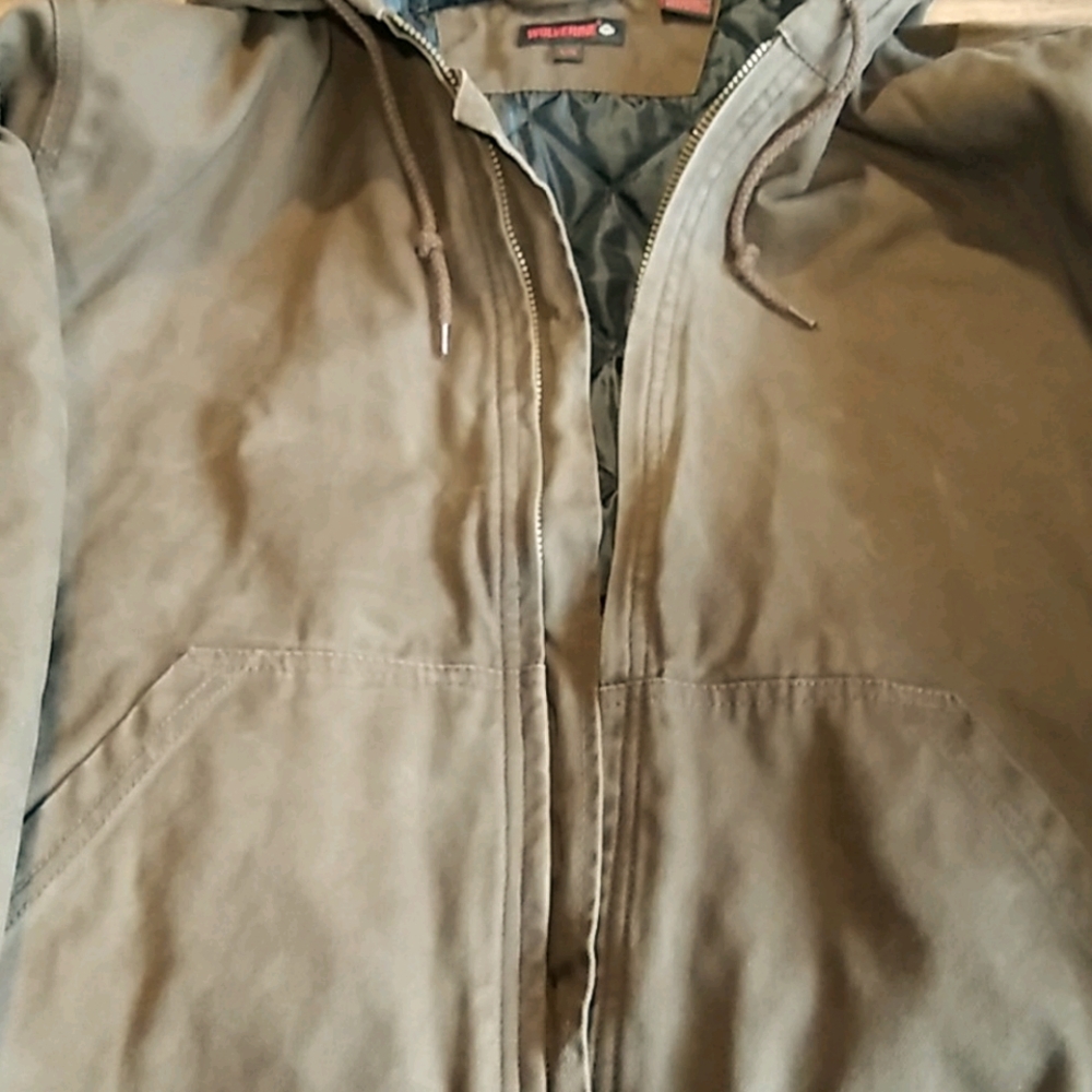 Wolverine men's large brown jacket with hood